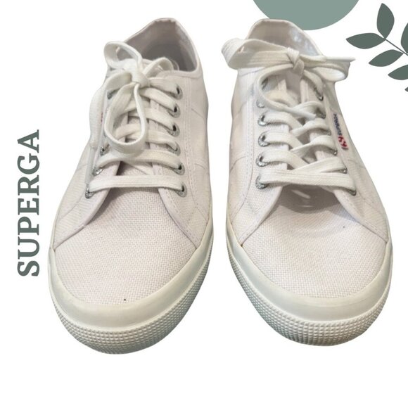 Superga Women’s White Classic 2750 Canvas Sneakers | Timeless Style Size 10 - Picture 4 of 10